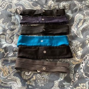 Lululemon Headband Collection - Black, Navy, Blue, and Striped